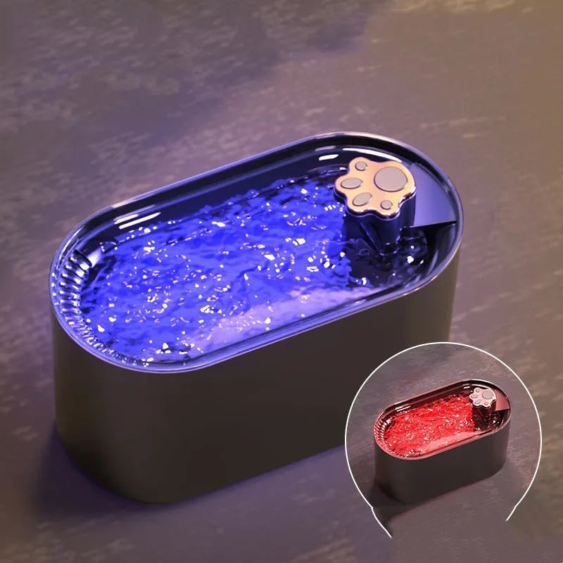 Berlin blue pet water fountain with triple filter and LED indicator light