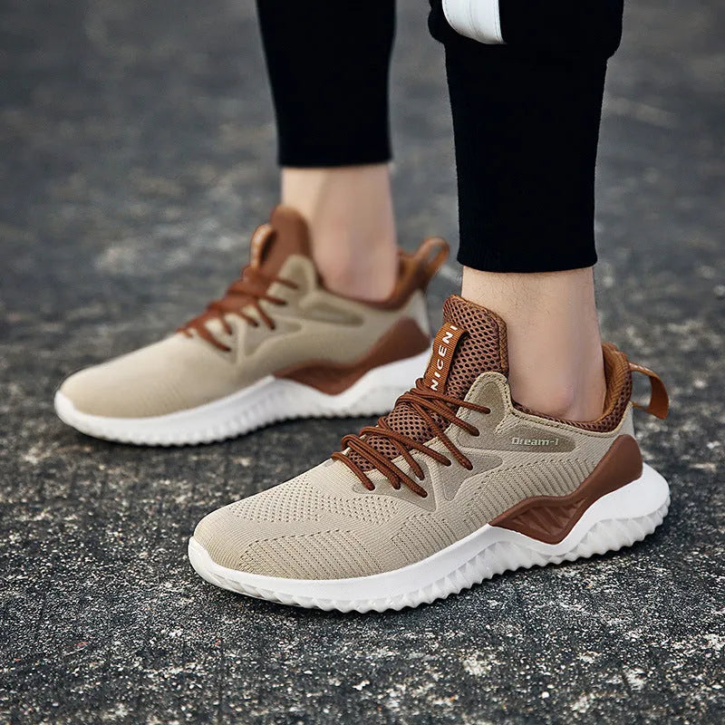 Student breathable running shoes in multiple colours with mesh upper and front strap
