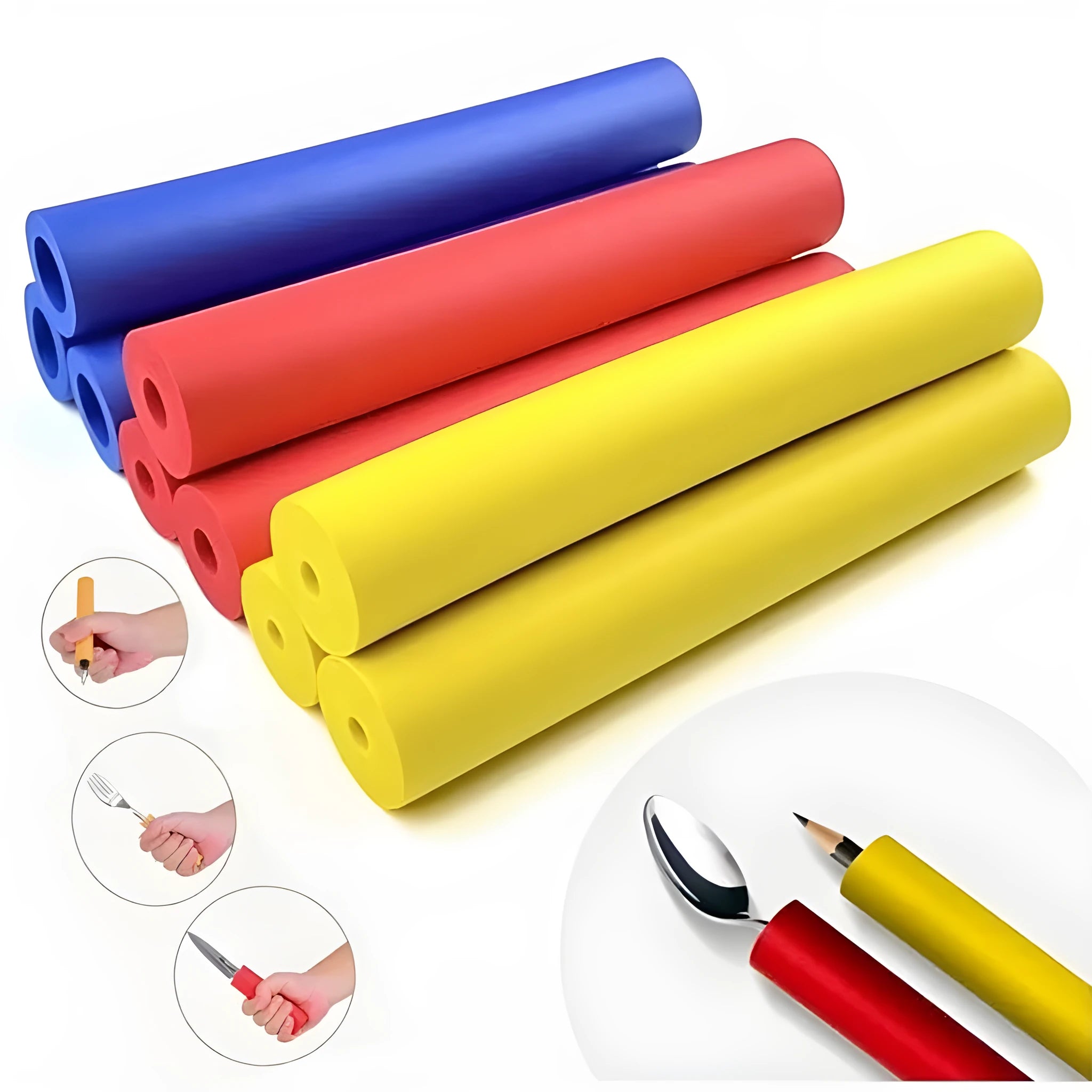 Rubber grip hose for tableware and pens with 10mm or 18mm inner diameter