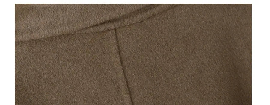 Men's tailored wool coat with long suit collar in black and caramel colour options