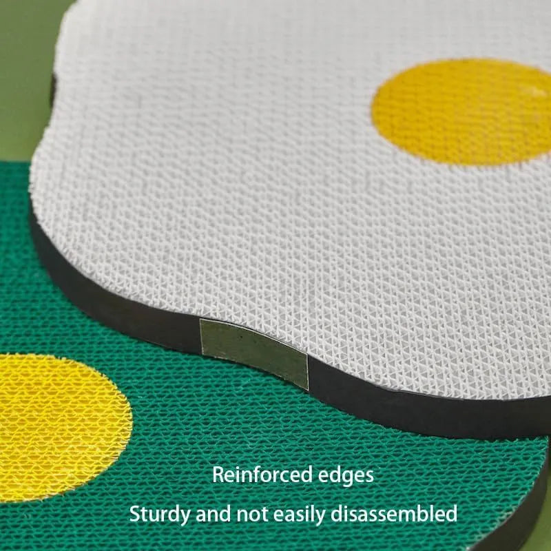 Wall mounted cat scratching board with corrugated surface in four colour options mounted on smooth wall