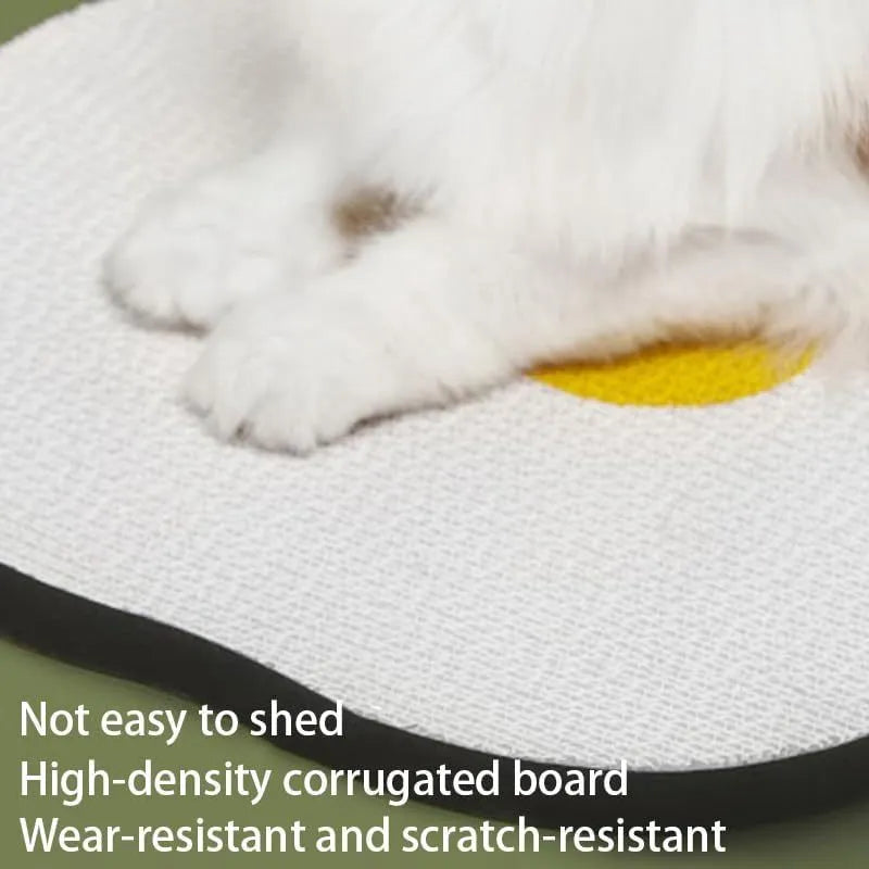 Wall mounted cat scratching board with corrugated surface in four colour options mounted on smooth wall