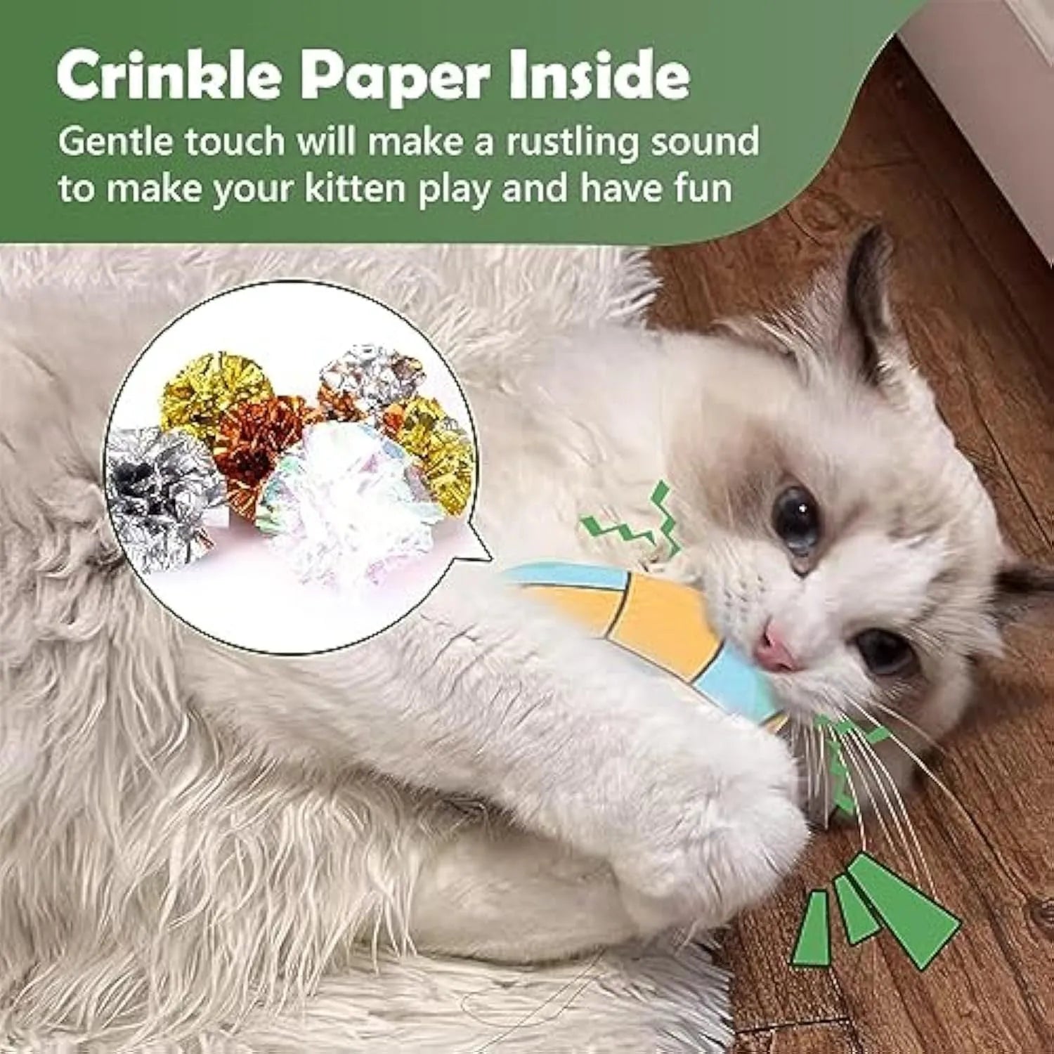 Catnip flying disc toy with sports pattern measuring 5x5x2cm containing crinkle sounds