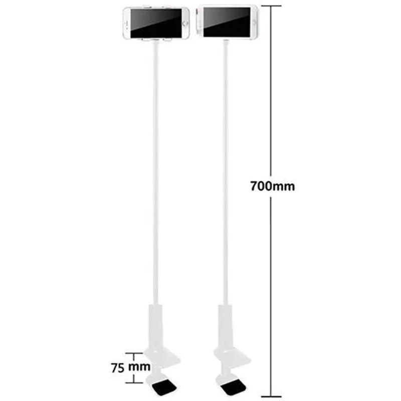 Black flexible mount holder with suction base holding a tablet at adjustable angle