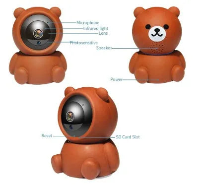 Wireless 1080P WiFi home security camera with automatic tracking and infrared night vision