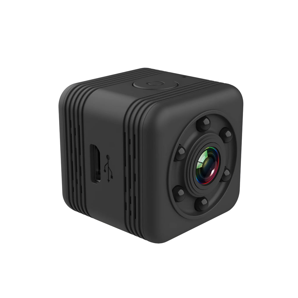 Black SQ29 waterproof sports camera showing its compact design and lens.