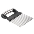 Stainless steel potato wave knife for making crinkle cut chips and waffle fries
