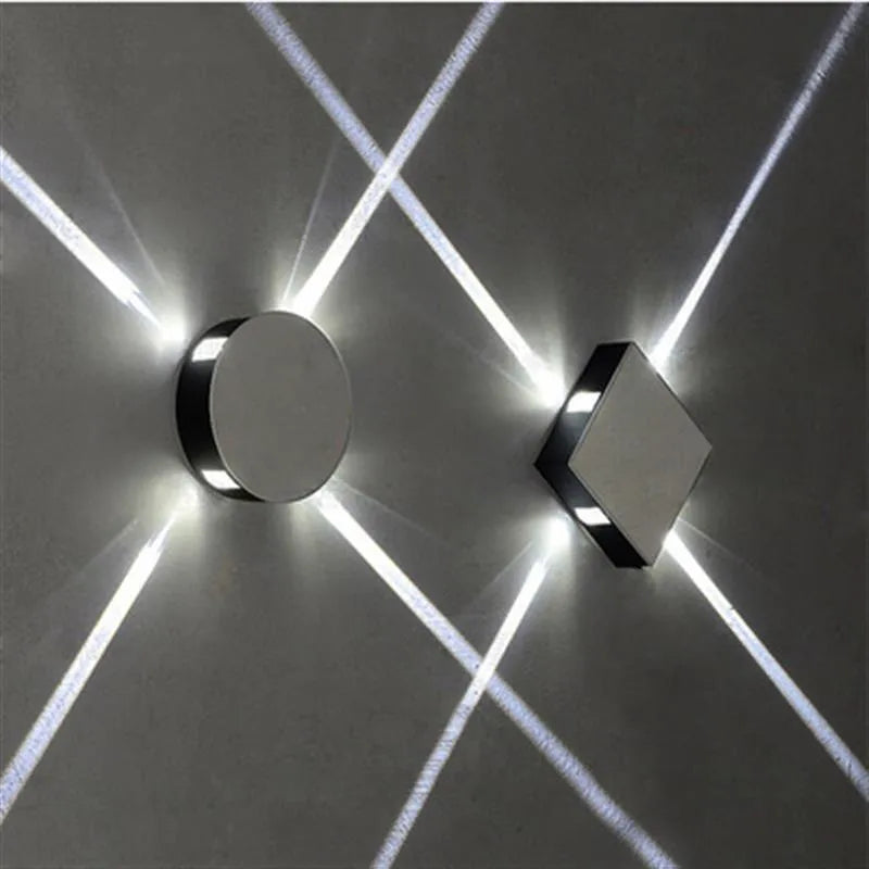 Modern square and round LED aluminium wall light with iron lampshade in Chinese style for living room