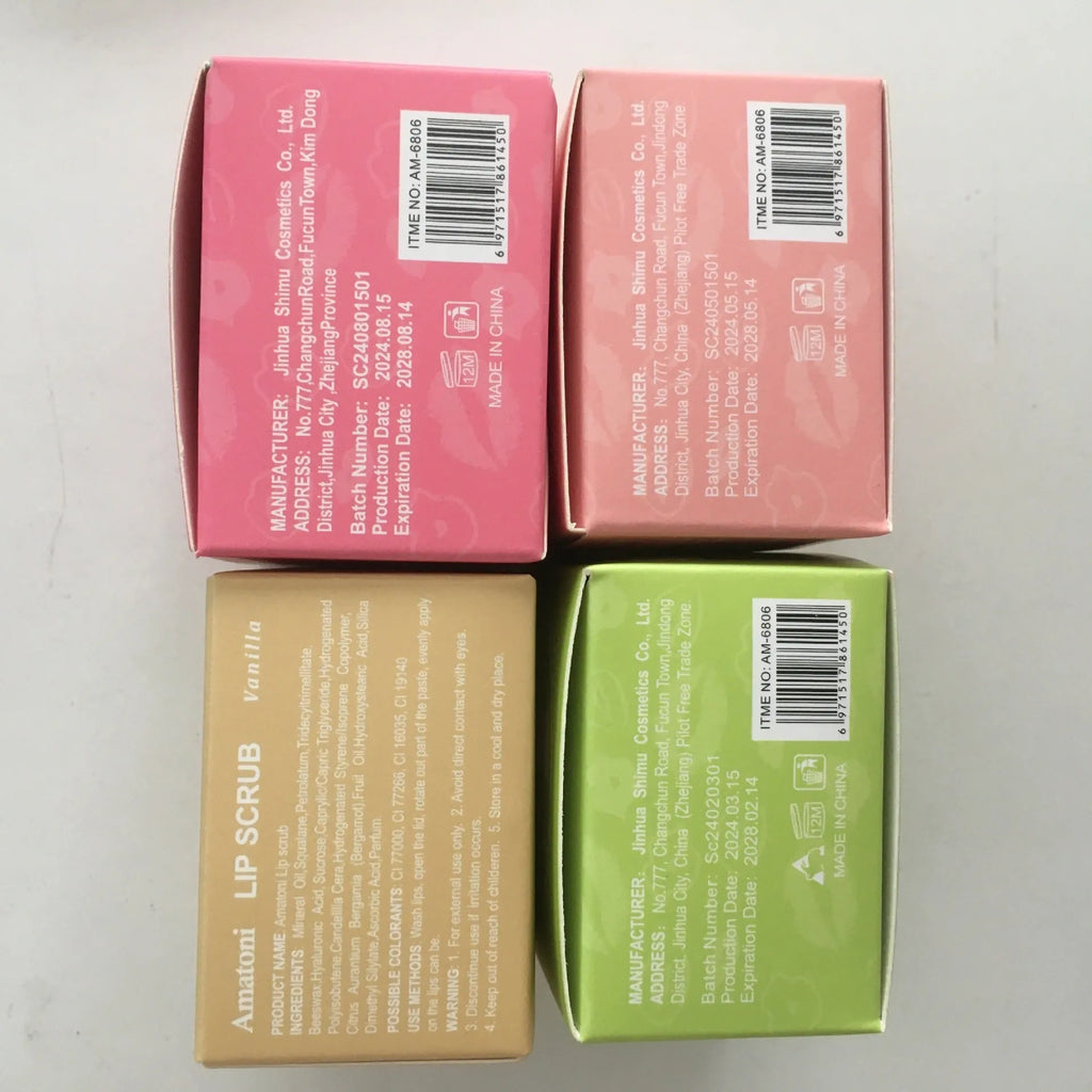 Amatoni Lip Scrub pot with 30g fruit flavour exfoliating cream for lips