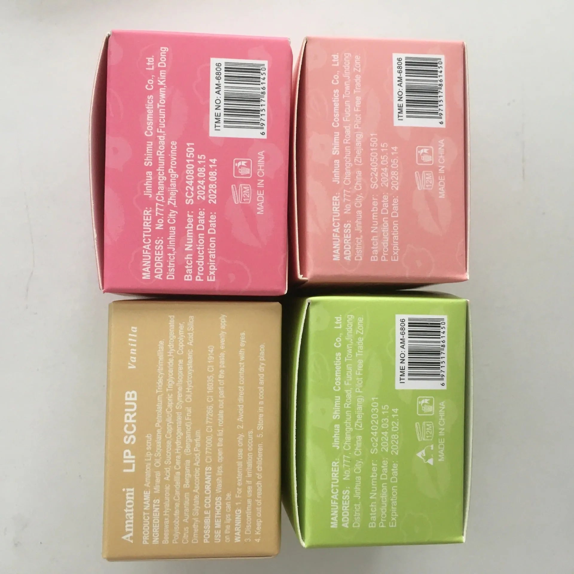 Amatoni Lip Scrub pot with 30g fruit flavour exfoliating cream for lips