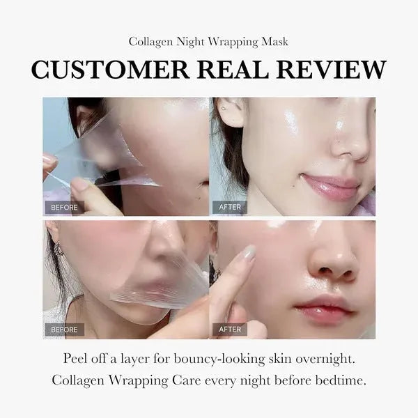 75ml collagen night mask bottle with application brush for overnight facial treatment