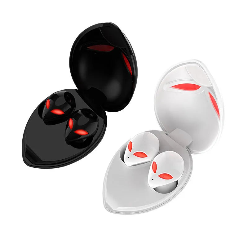 Creative Outer T8 Starman alien design wireless Bluetooth earbuds with charging case in red colour