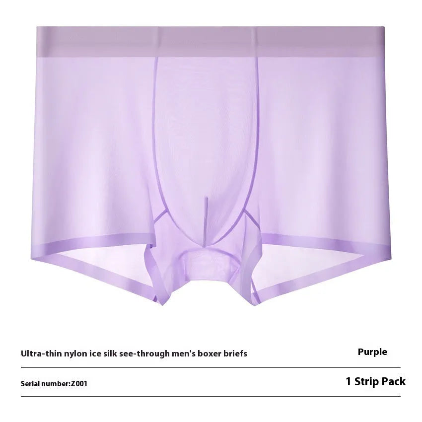 Men's Ice Silk boxer briefs in solid colours showing seamless, ultra-thin design