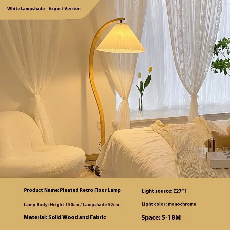 Vertical retro table lamp with fabric shade in choice of white or wine red colours