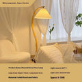 Vertical retro table lamp with fabric shade in choice of white or wine red colours