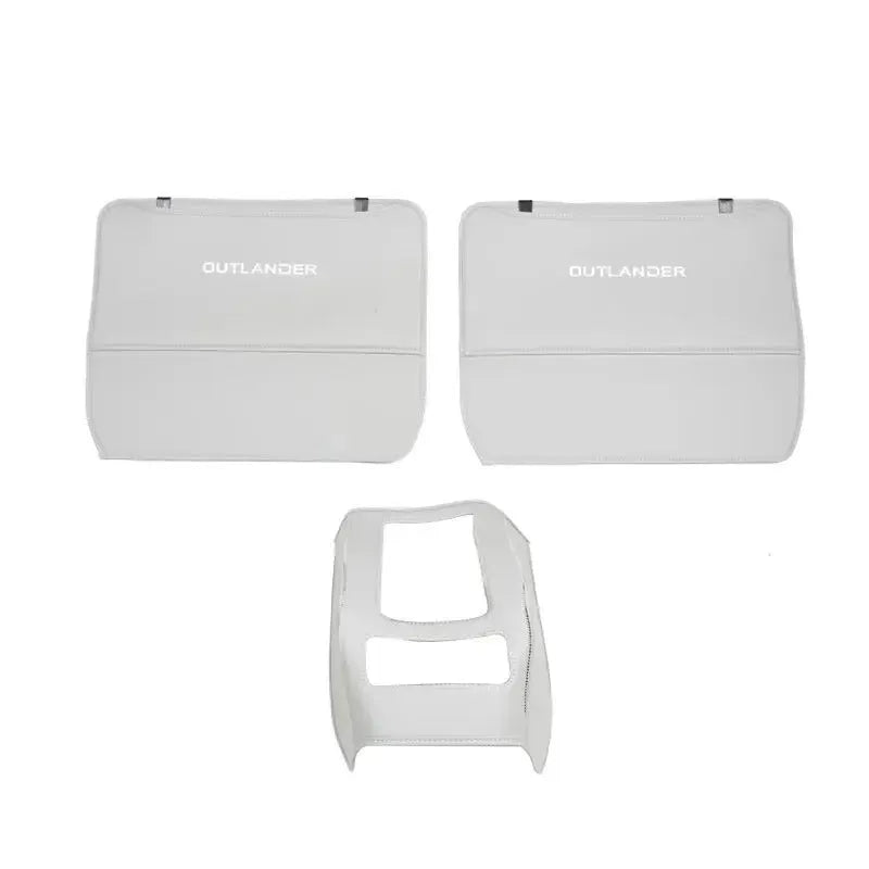 Three leather anti-kick pads for 2023 Outlander seat armrest and centre console protection