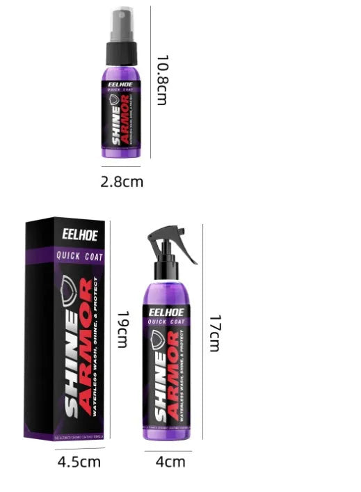 Purple automobile nano coating spray bottle with microplated crystal technology for car maintenance