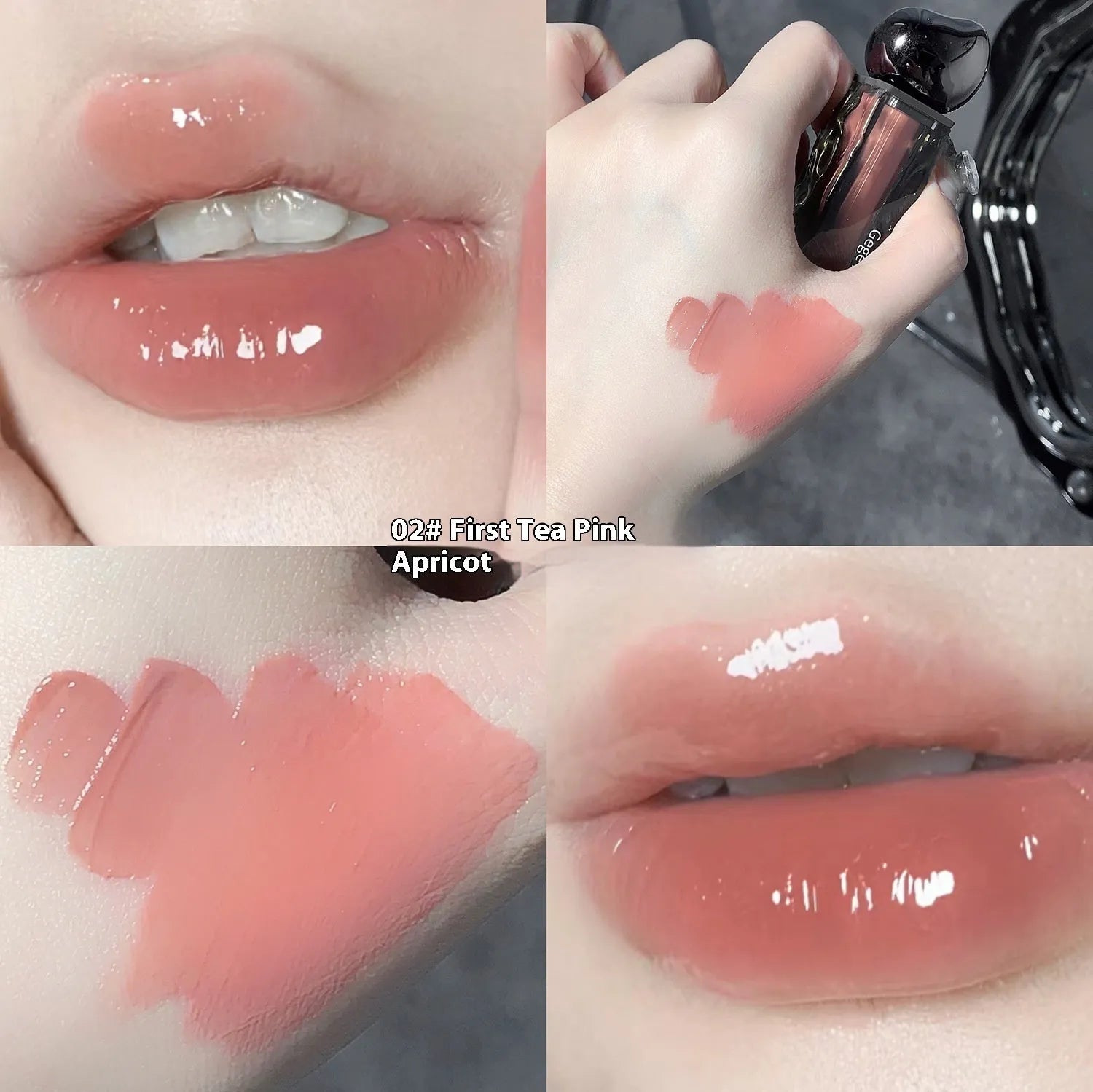 Glacier Lava mirror lip gloss tube with built-in mirror, shown in one of seven available shade numbers.