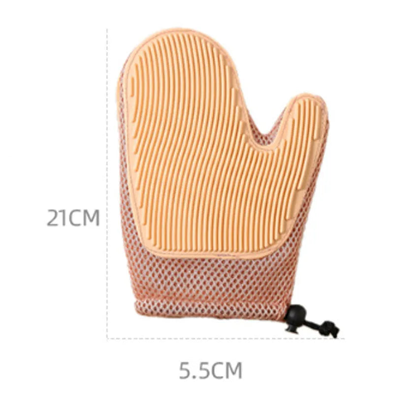 Pet hair removal glove for cat and dog grooming with fabric cleaning function