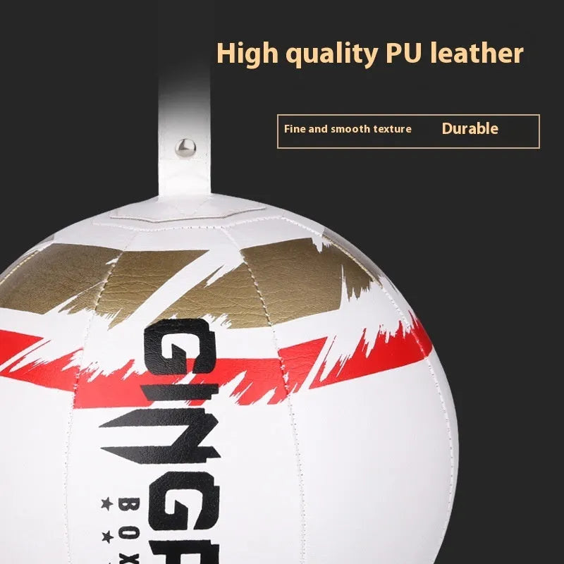 PU hanging boxing speed ball for reaction training in black, black and green, or white colour.