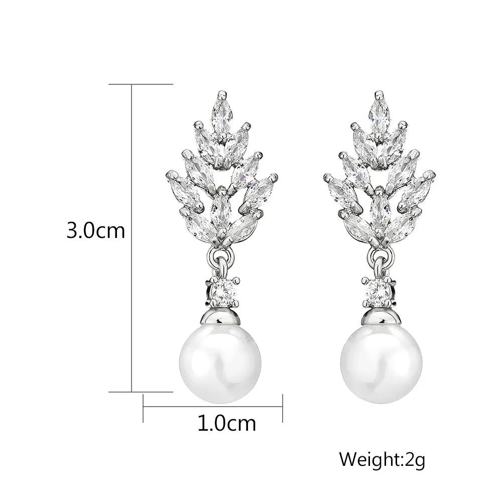 Geometric flower earrings with micro inlaid zircon detailing in three plating colours