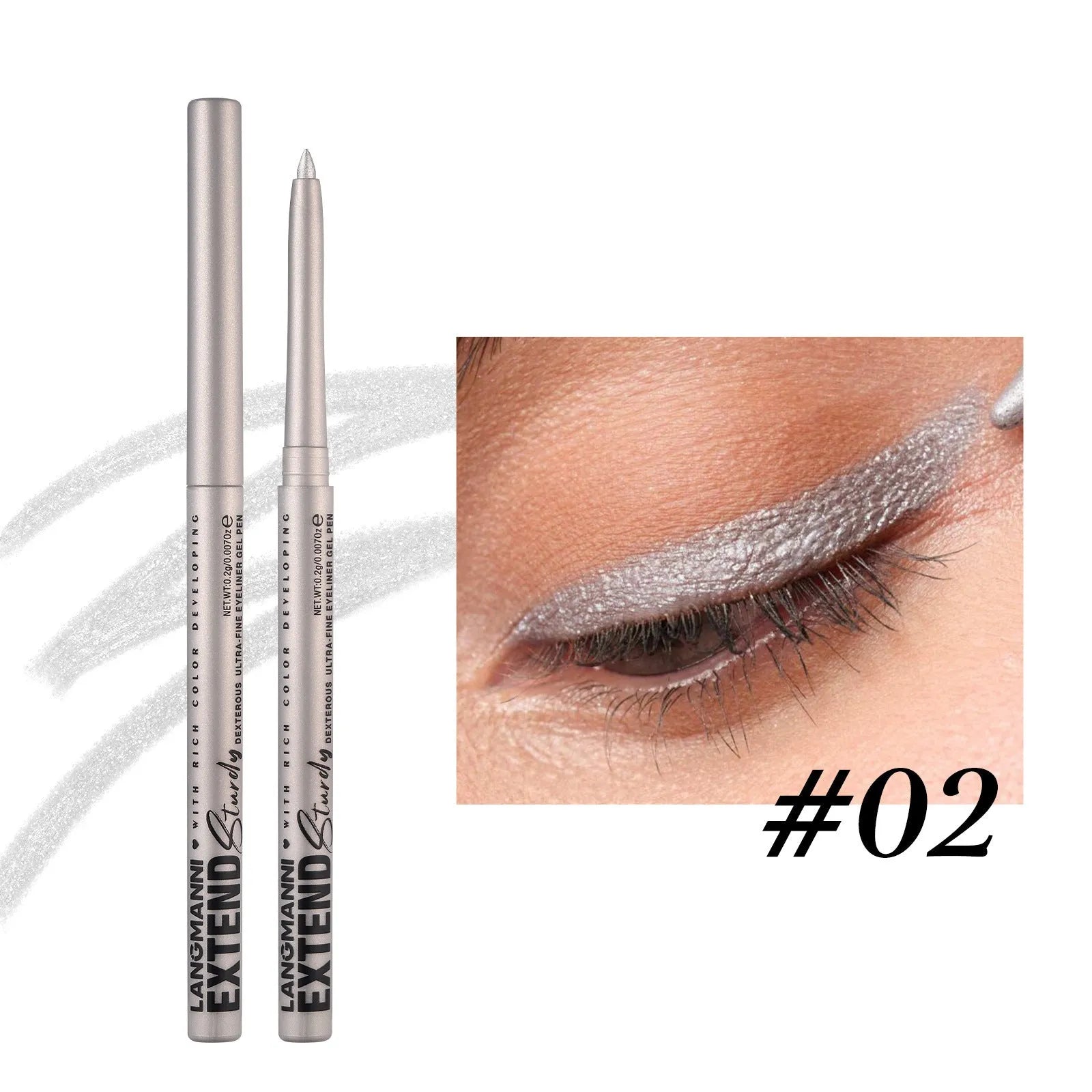 12 colourful gel eyeliner pencils in vibrant shades including glitter and metallic finishes