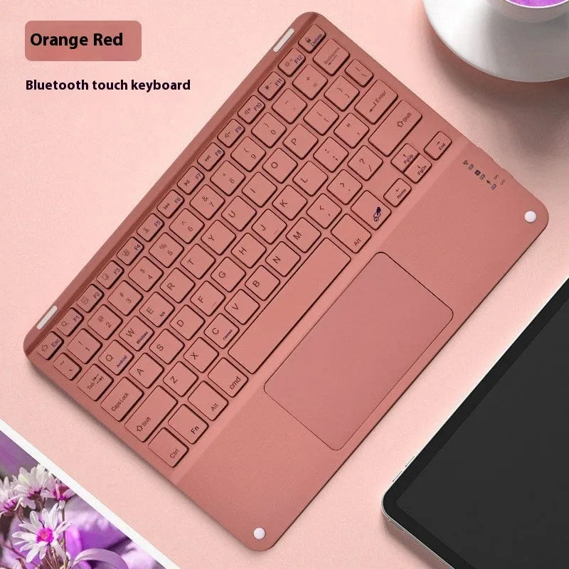 Square Hat Touch Bluetooth wireless charging keyboard showing full-colour illuminated keys on a black background.