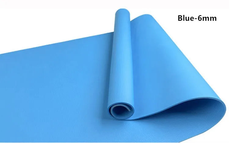EVA yoga mat in various colours showing 4mm and 6mm thickness options