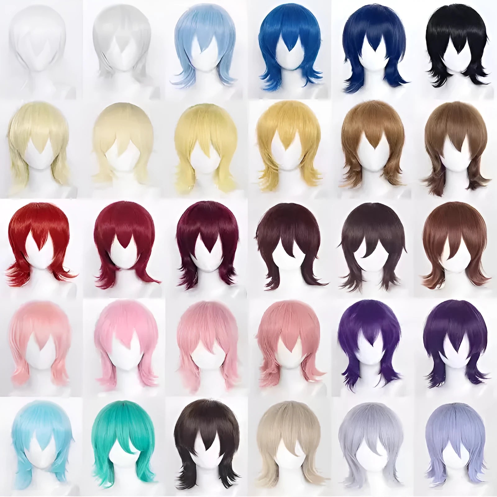 Short hair cosplay wig for men with anti-curling construction in various colour options