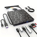 Black external USB CD writer drive with compact rectangular design