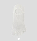 Modal cotton five-finger ultra-thin breathable boat socks in black, shown in a flat lay.