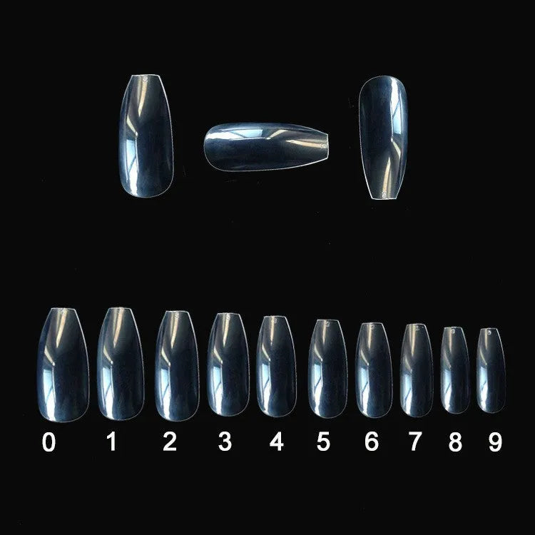 500 clear natural ABS false nails in 10 sizes for professional or home nail application