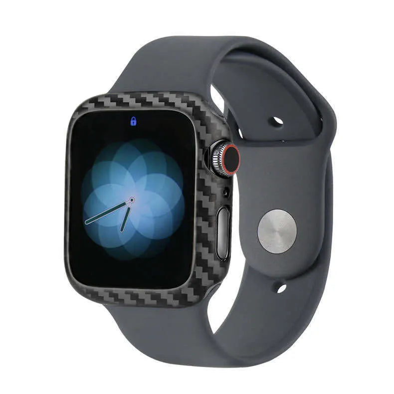Half wrap leather carbon fibre case for 44mm Apple Watch 4 in black