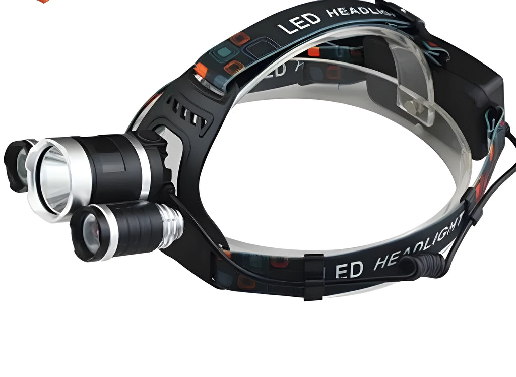 Rechargeable aluminium alloy LED headlamp with 6000 lumens brightness and adjustable waterproof switch for camping