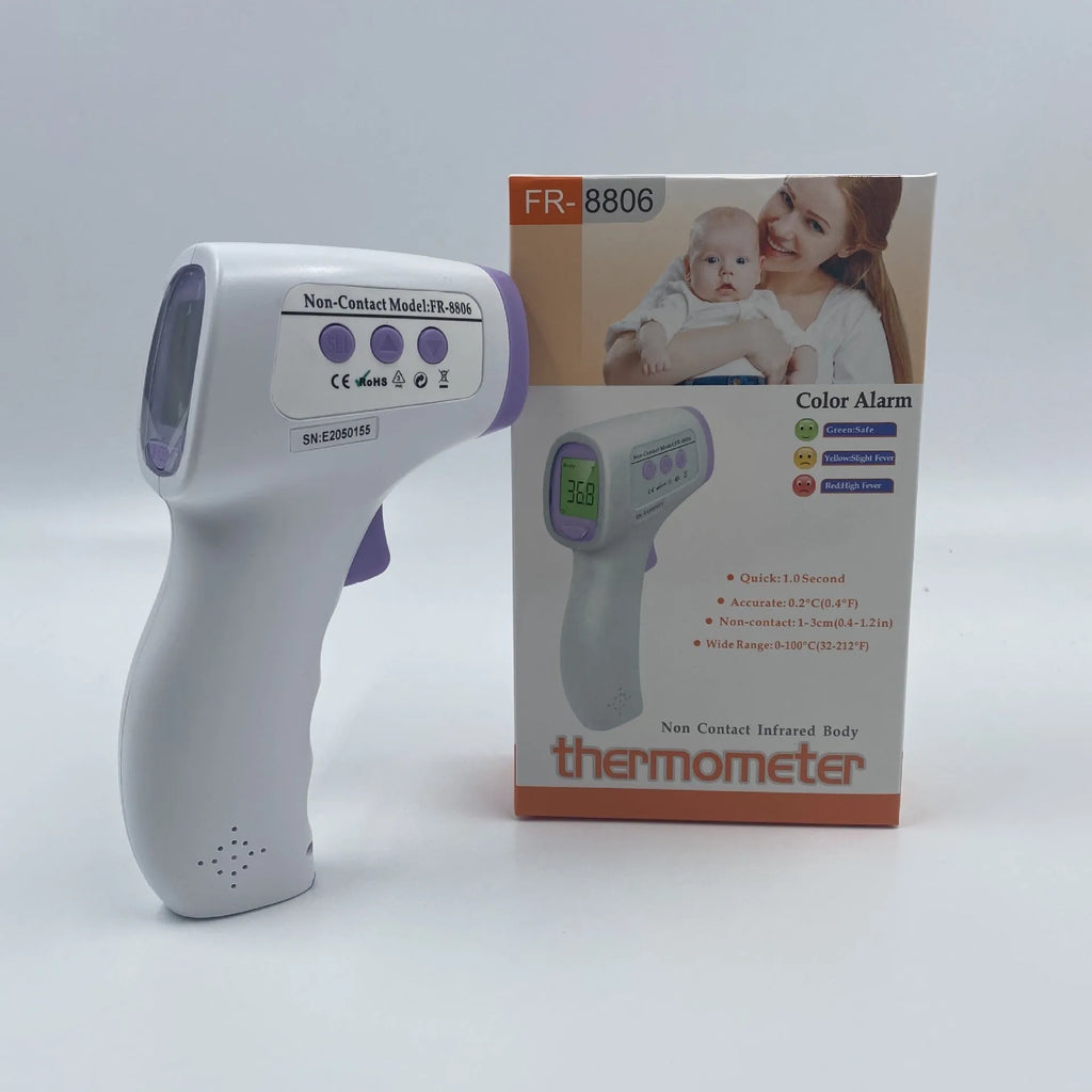 White digital thermometer for non-contact temperature measurement with LCD display