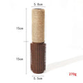 Brown sisal scratching post for cats measuring 30cm tall with 5.8cm square base