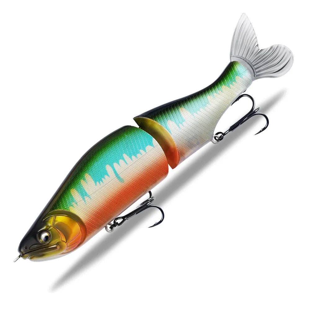185mm long soft plastic fishing lure for bass, shown in one of 15 available colour options.