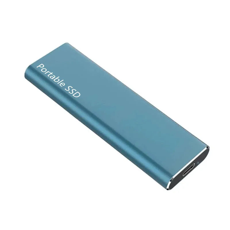 Mobile SSD expansion hard drive with metal casing in ultra-thin design showing capacity options
