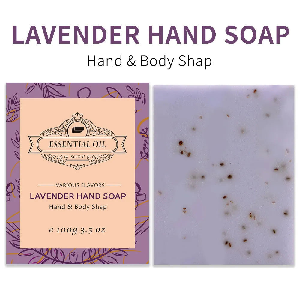 Frosted handmade essential oil soap bar in coconut, green tea, lavender, or rose scent