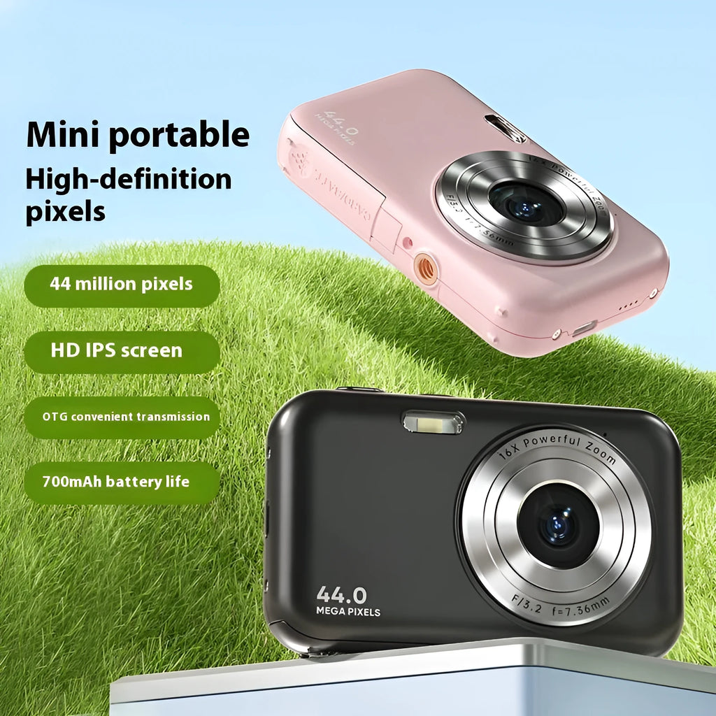 Children's digital camera with 44MP sensor and 2.4-inch screen in four colour options