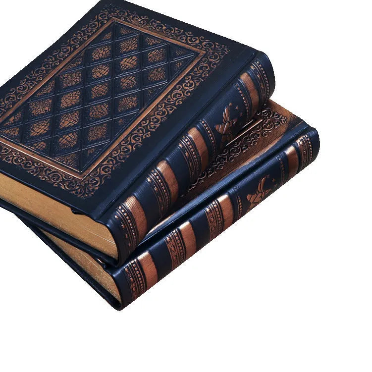 Embossed faux leather A5 notepad with 3D textured cover in bronze and black gold colour options