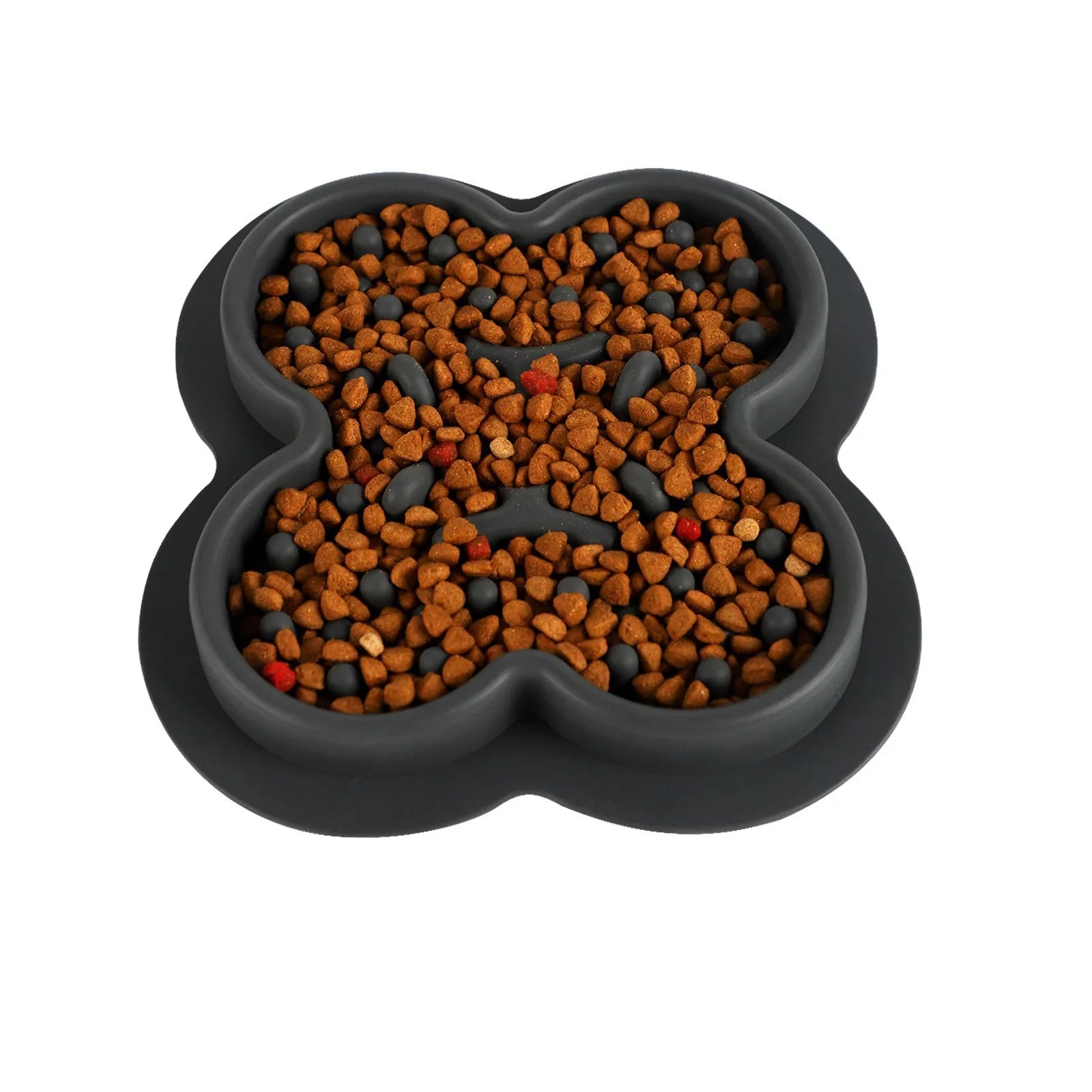 Silicone pet licking mat with textured ridges for slow feeding cats and dogs