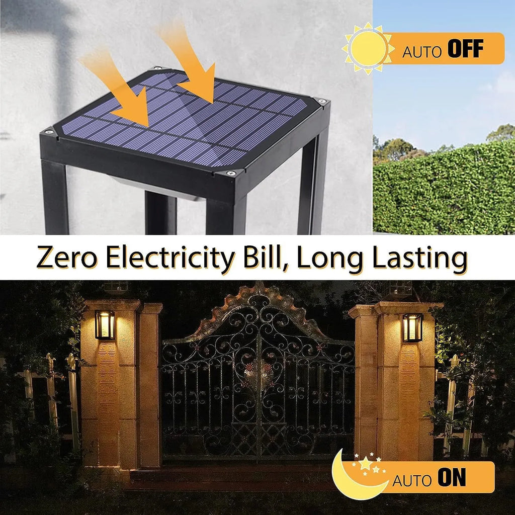 Modern Chinese outdoor solar wall lamp with plastic housing for courtyard installation