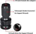 Hexagonal handle scaling bit holder with telescopic sleeve for 1/2 to 1/4 inch drive conversion