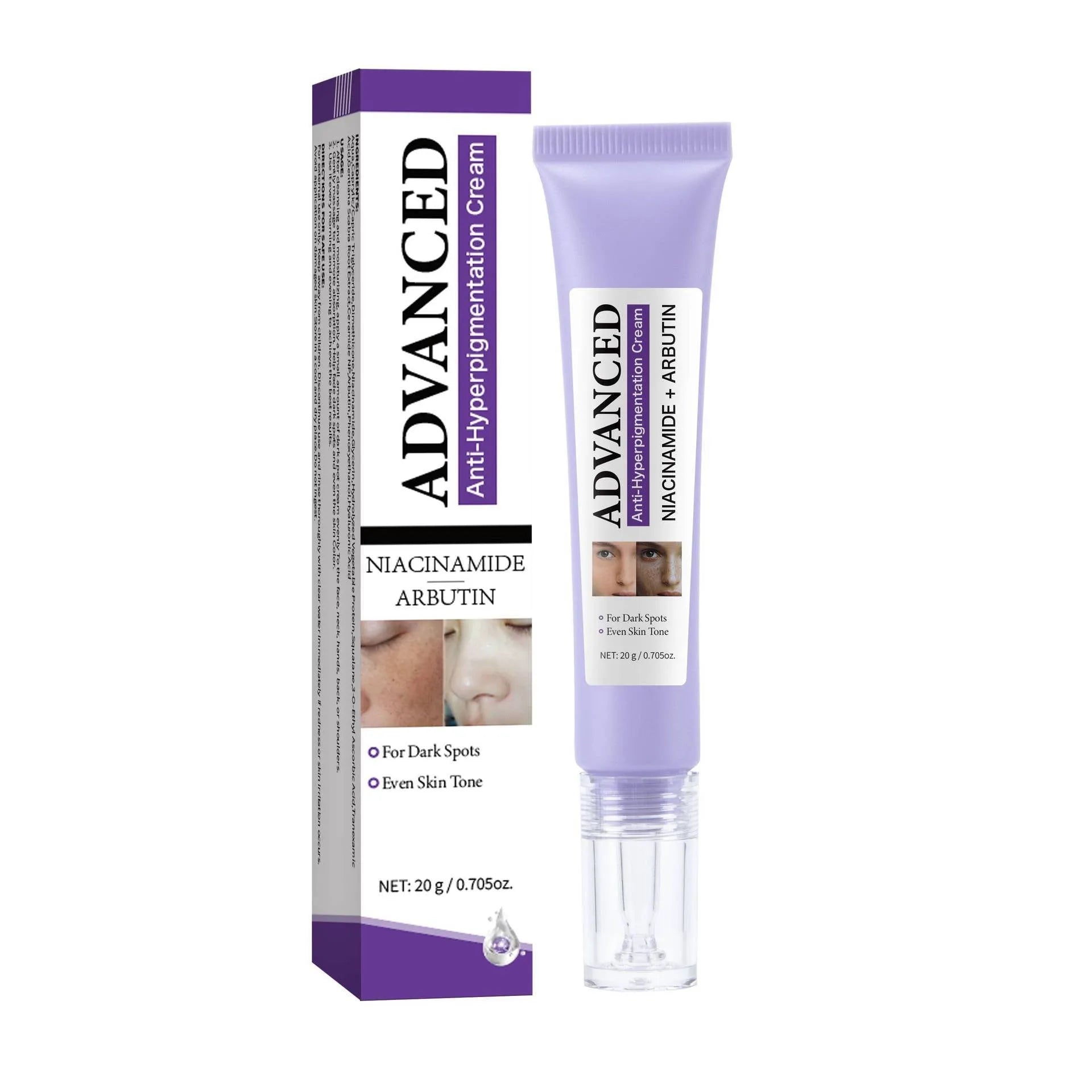20g anti-pigmentation face cream jar with vitamin C serum formula for uneven skin tone treatment