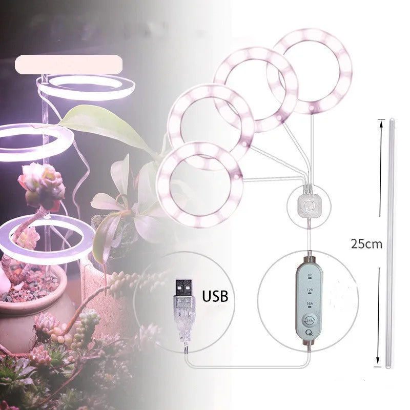 USB LED full spectrum grow light with transparent PC aluminium housing and acrylic stick