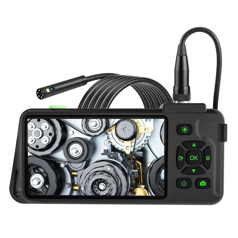Handheld industrial endoscope with 4.5-inch screen and 1-metre cable for automotive pipeline inspections