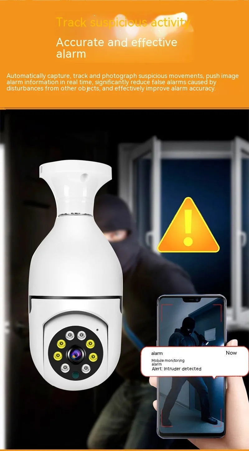 Wireless wifi bulb security camera with 1080p resolution and night vision