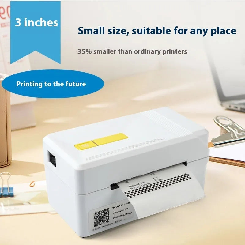 FlashLabel thermal express order label printer with USB cable on a desk