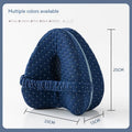 Love heart-shaped memory foam leg pillow in blue colour showing contouring support design